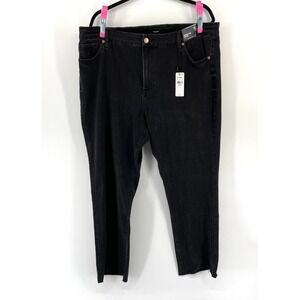 NWT Express Black Cropped Flare High Rise Jeans Womens XL Long Stretch NEW